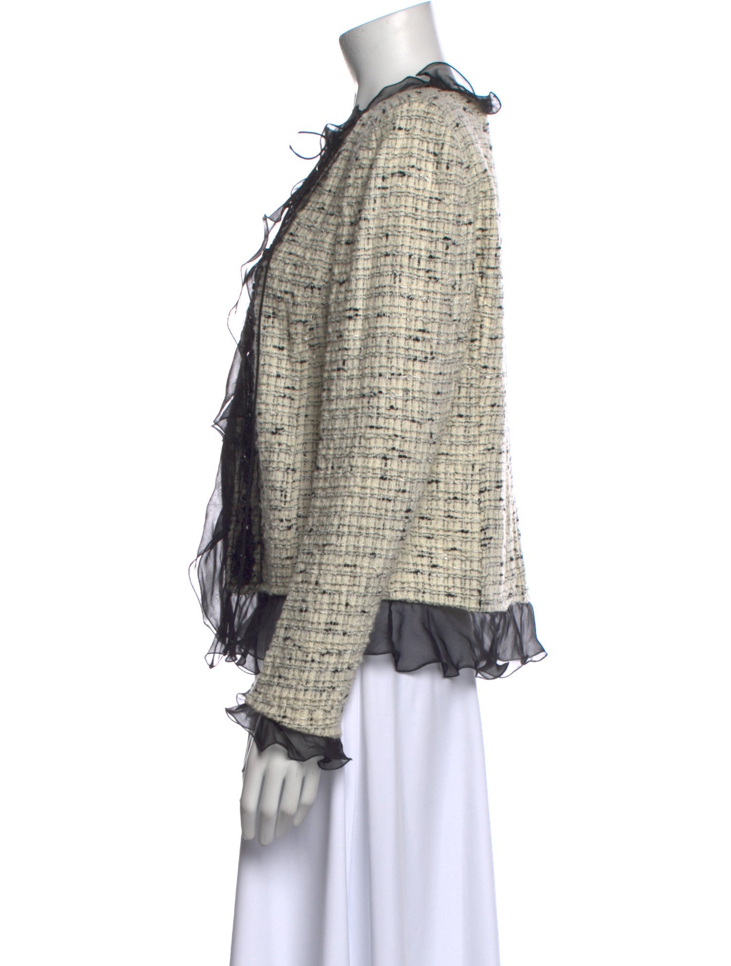 Emanuel Ungaro Tweed Pattern Crew Neck Sweater