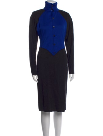 Emanuel Ungaro Turtleneck Midi Length Dress