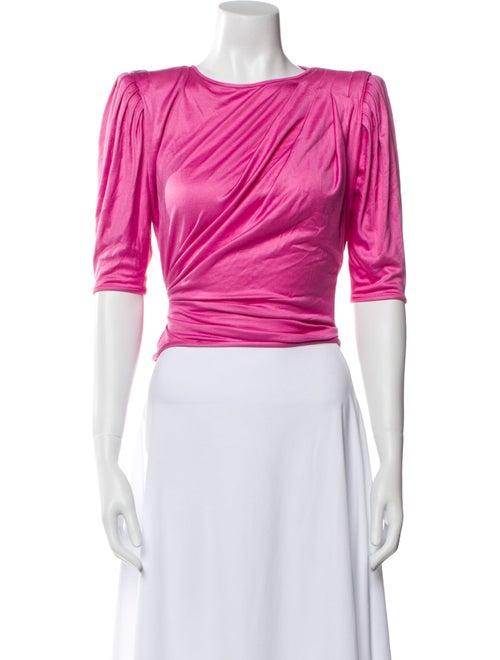 Emanuel Ungaro Bateau Neckline Three-Quarter Sleeve Crop Top