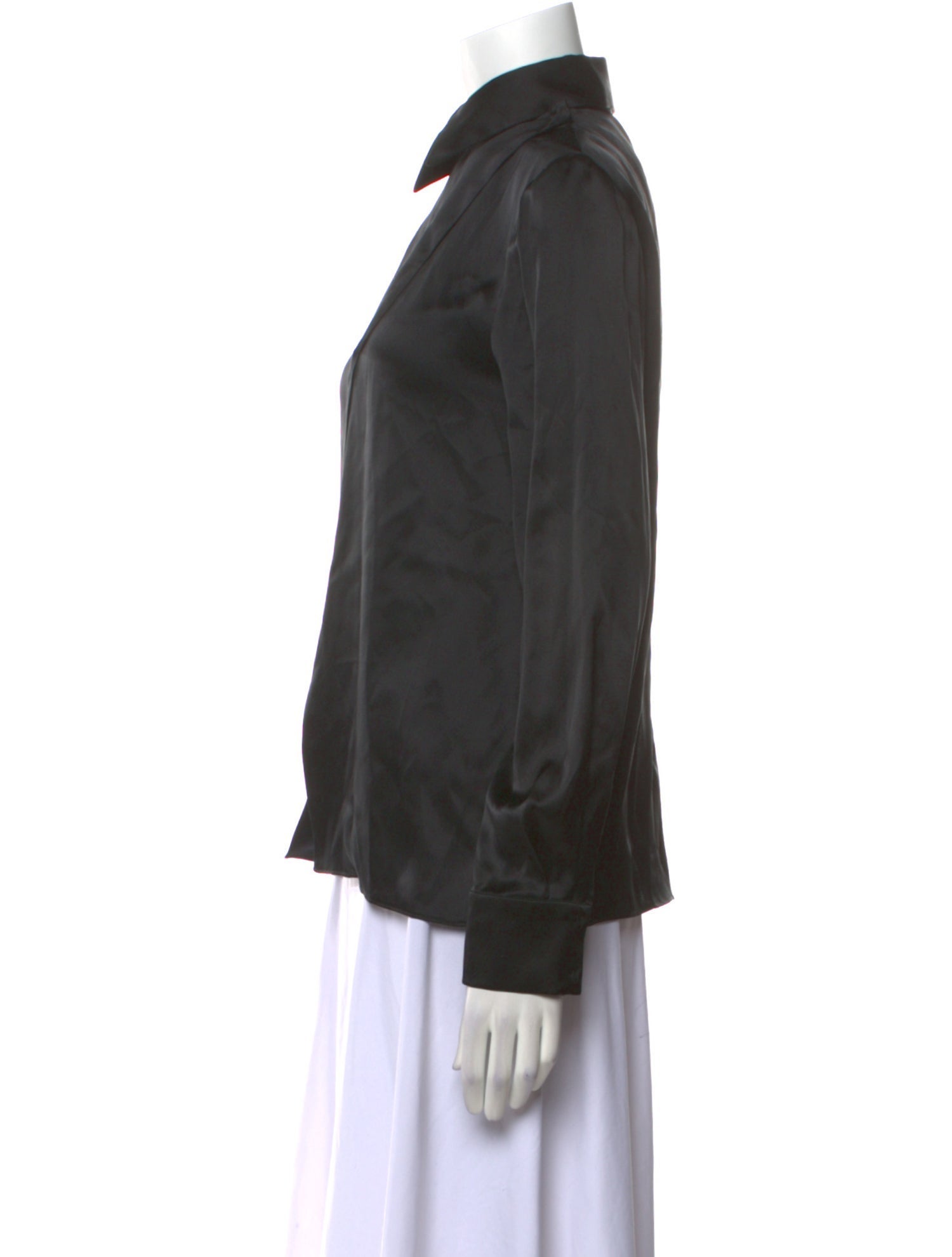 Emanuel Ungaro Silk Mock Neck Button-Up Top w/ Tags