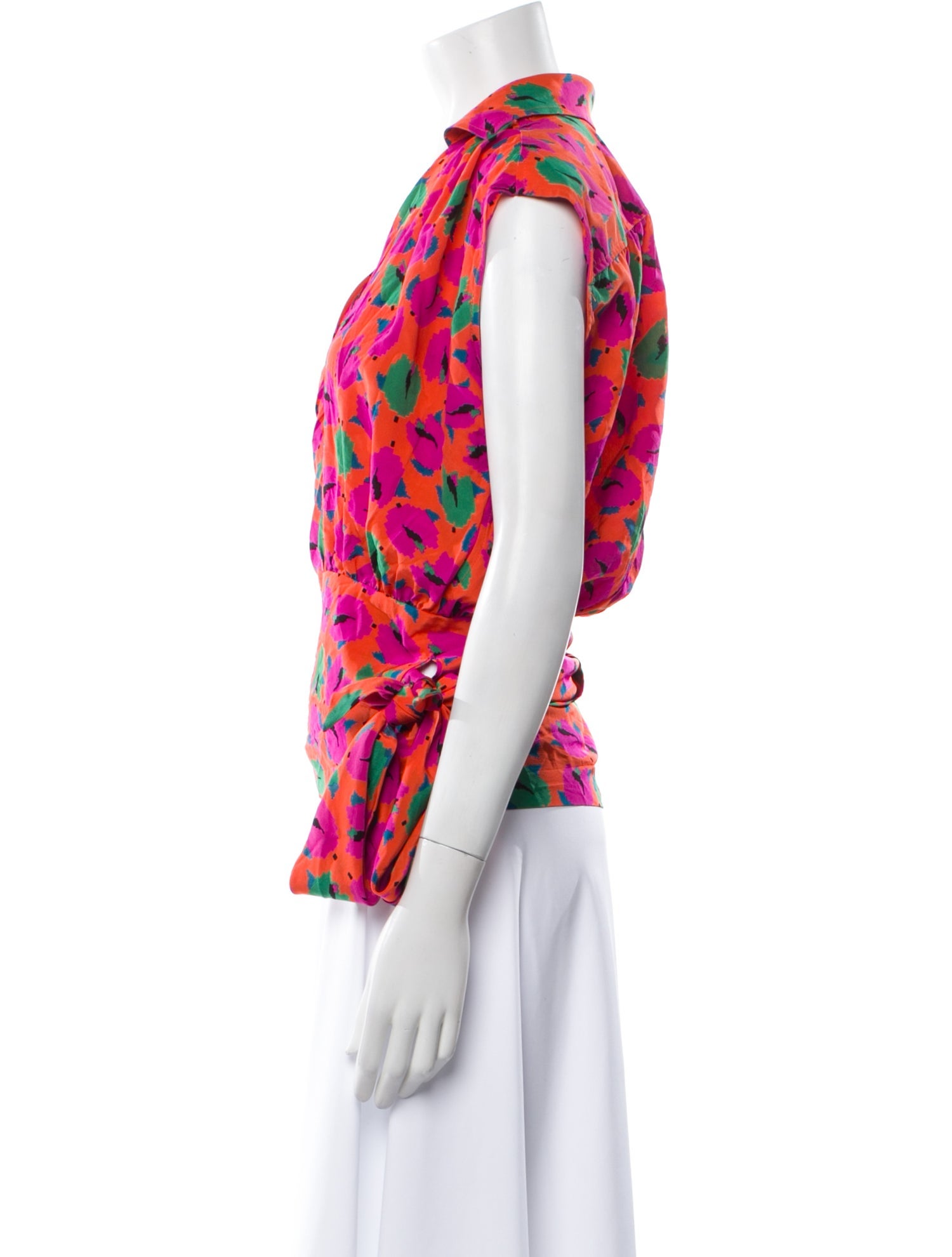 Emanuel Ungaro Printed V-Neck Blouse