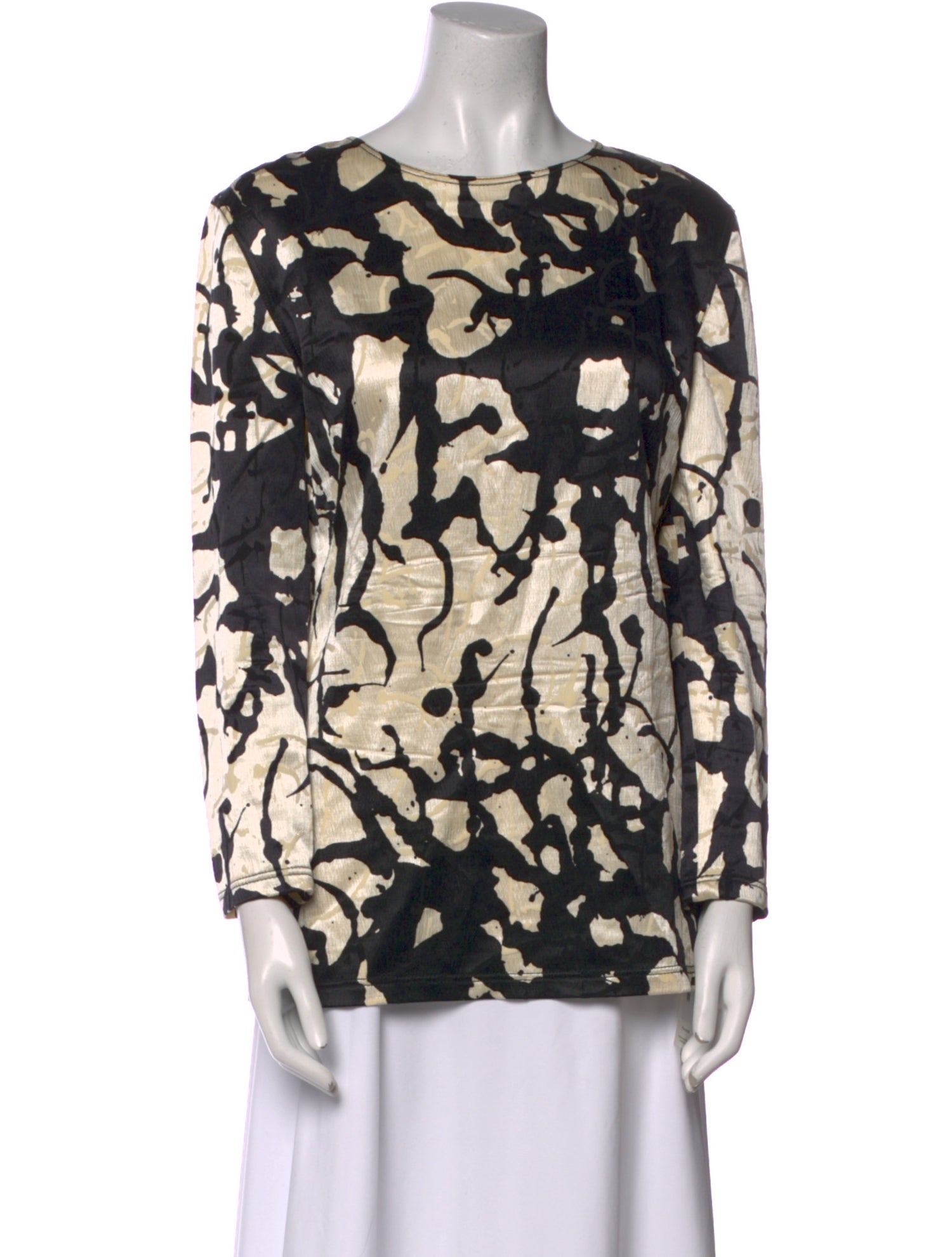 Emanuel Ungaro Printed Bateau Neckline Blouse