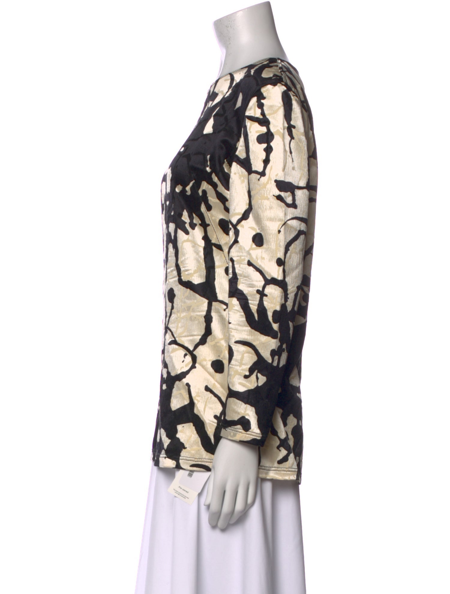 Emanuel Ungaro Printed Bateau Neckline Blouse