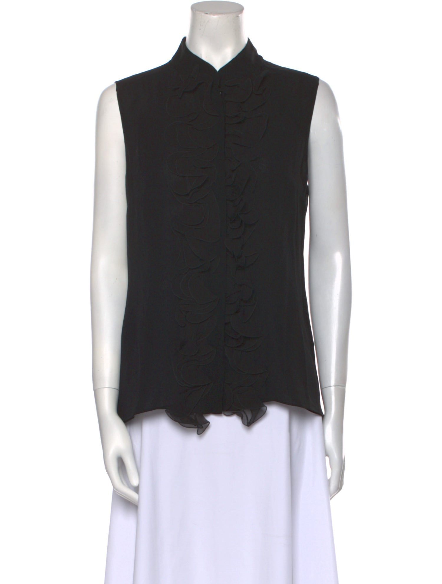 Emanuel Ungaro Silk Sleeveless Button-Up Top