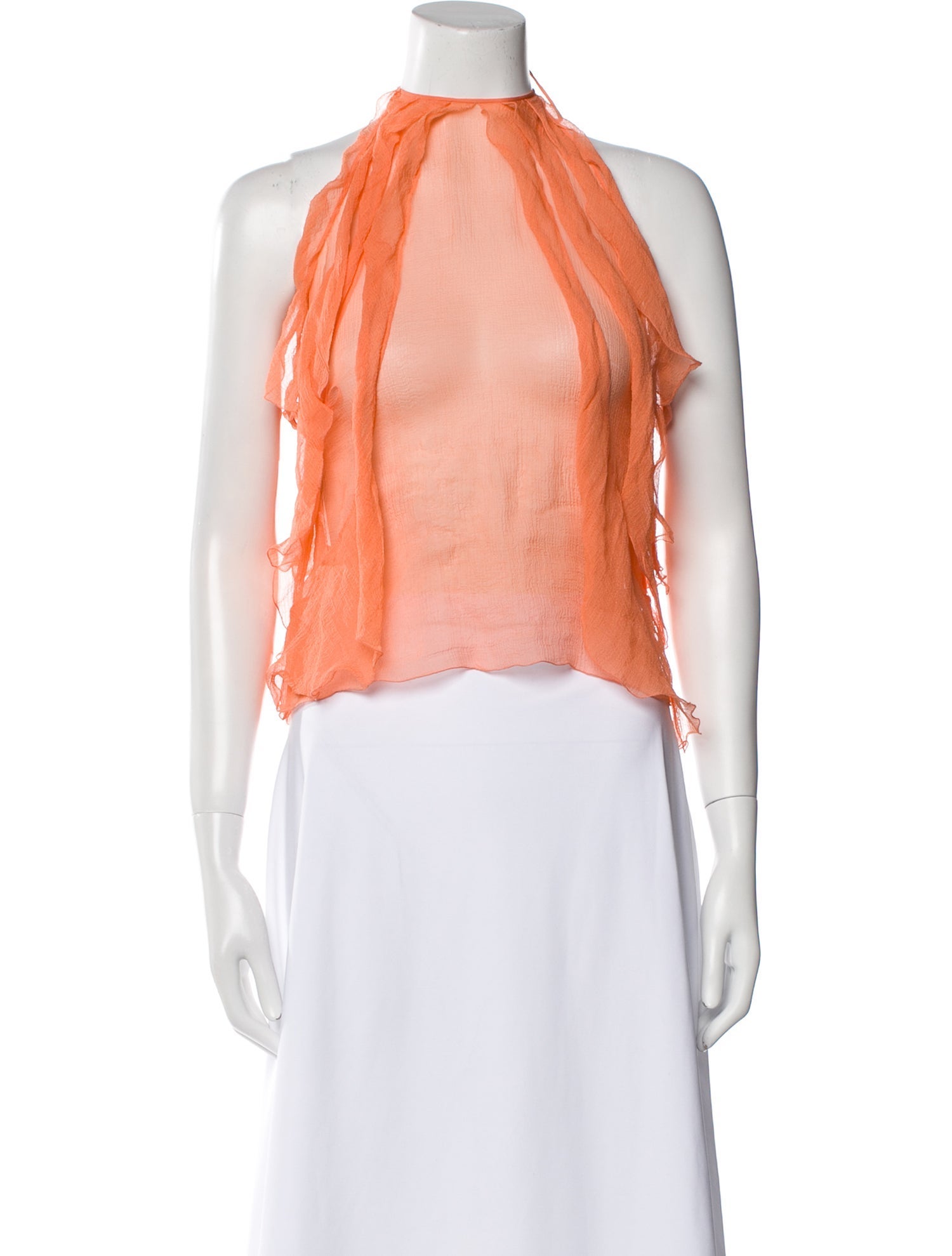 Emanuel Ungaro Silk Halterneck Crop Top