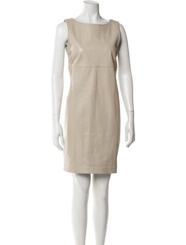 Pre-owned Emanuel Ungaro Bateau Neckline Mini Dress In Neutral
