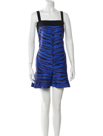 Pre-owned Emanuel Ungaro Striped Mini Dress In Blue