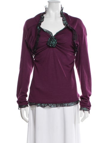 Pre-owned Emanuel Ungaro Wool Mini Dress In Purple