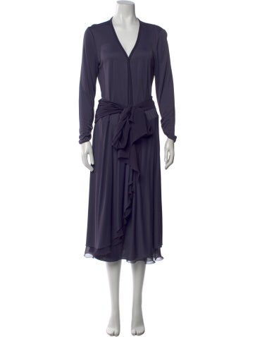 Pre-owned Emanuel Ungaro Silk Long Dress In Purple
