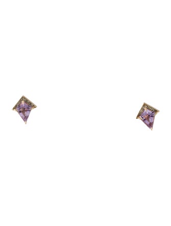 Emily P. Wheeler 18K 1.76ctw Amethyst & Quartz Twinkle Stud Earrings