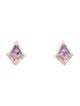 Emily P. Wheeler 18K Amethyst & Diamond Enamel Stud Earrings