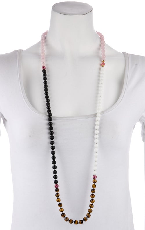 Emily P. Wheeler 18K Multi-Stone & Ceramic Enamel Bead Strand Necklace