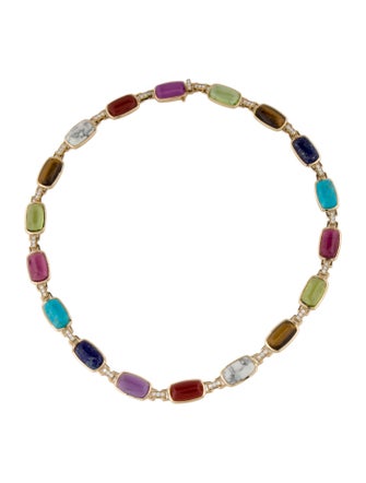 Emily P. Wheeler 18K Multistone & Diamond Colorblock Collar Necklace
