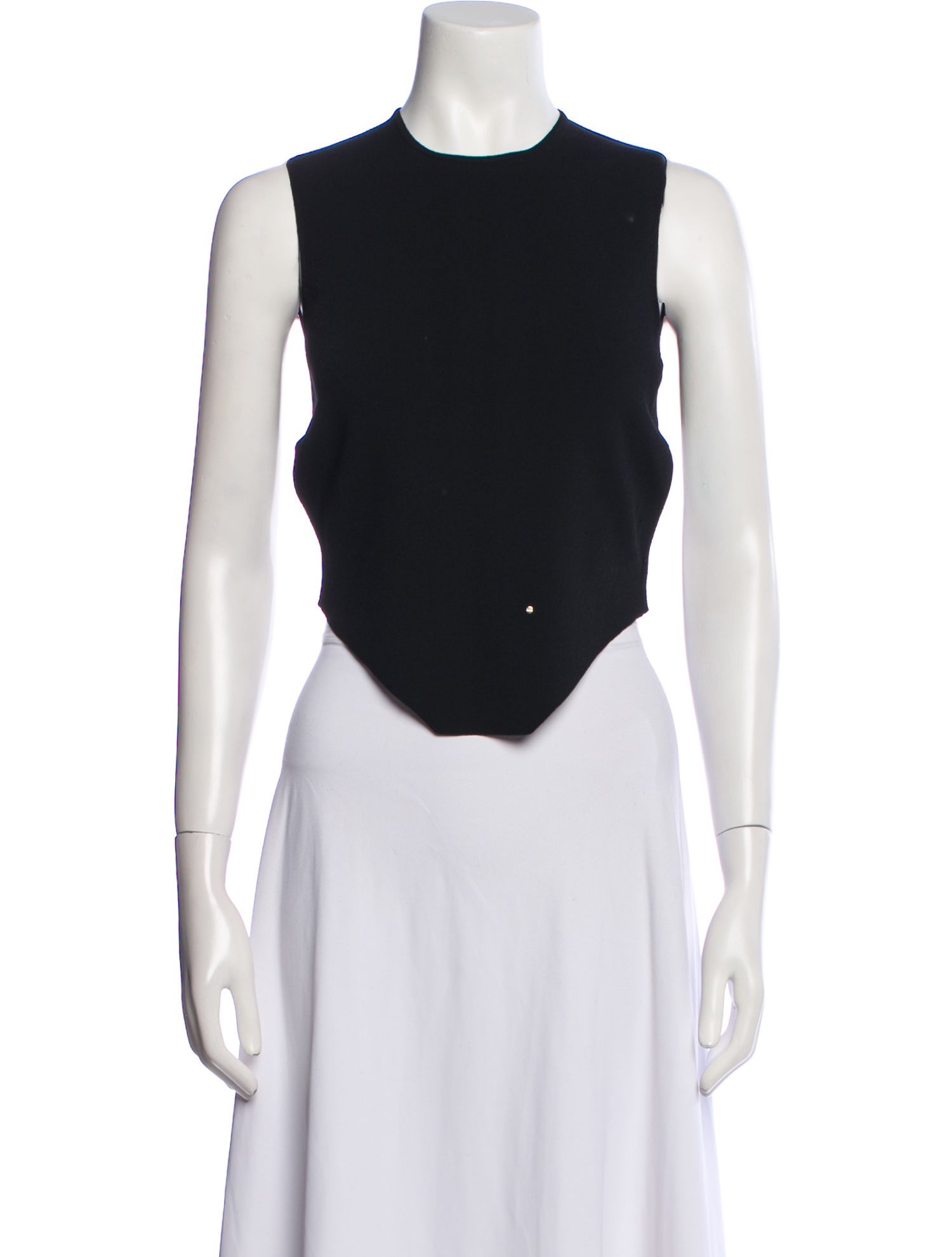 Esteban Cortazar Crew Neck Sleeveless Crop Top