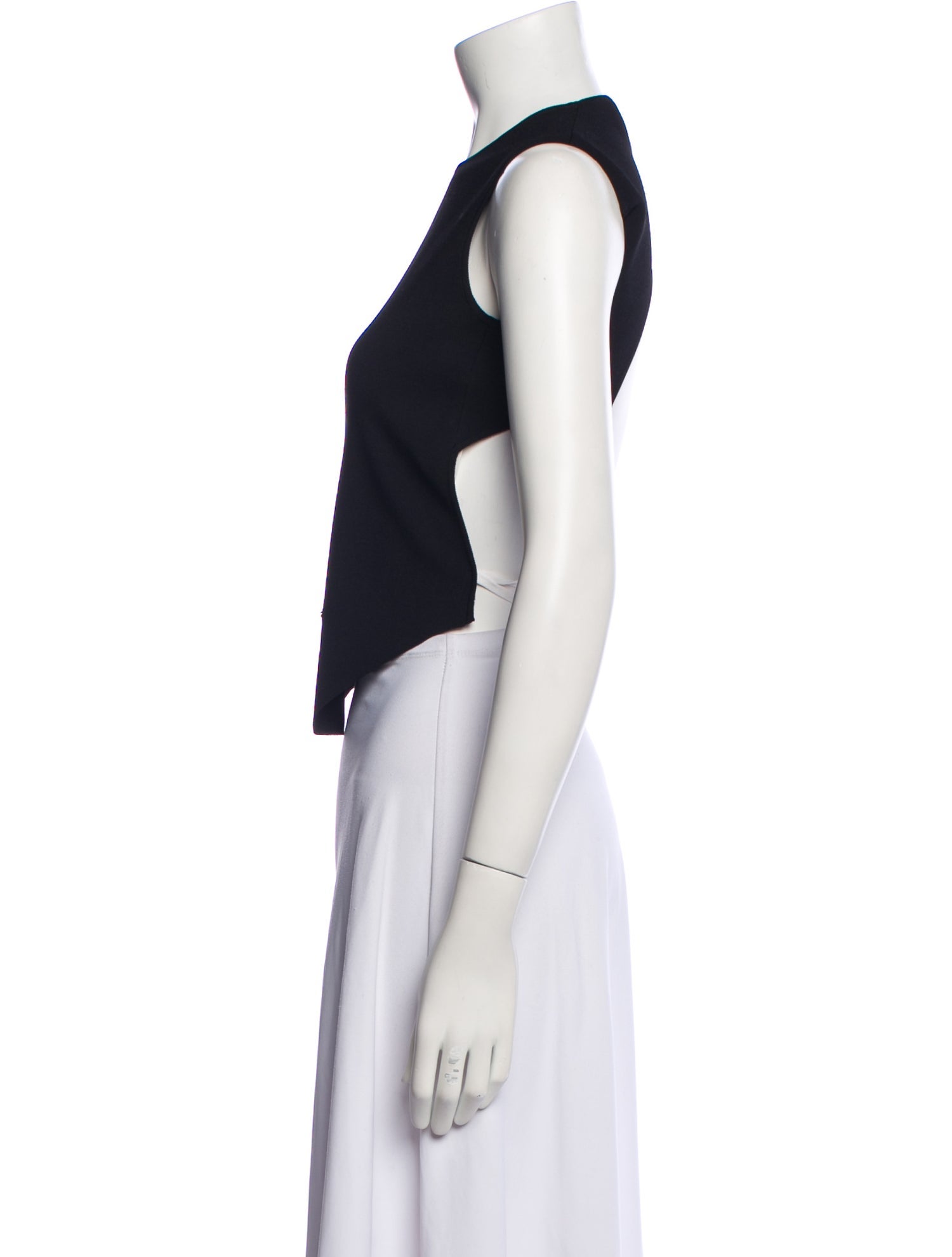 Esteban Cortazar Crew Neck Sleeveless Crop Top