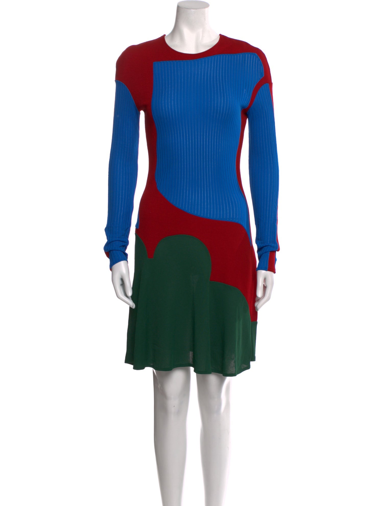 Esteban Cortazar Colorblock Pattern Mini Dress
