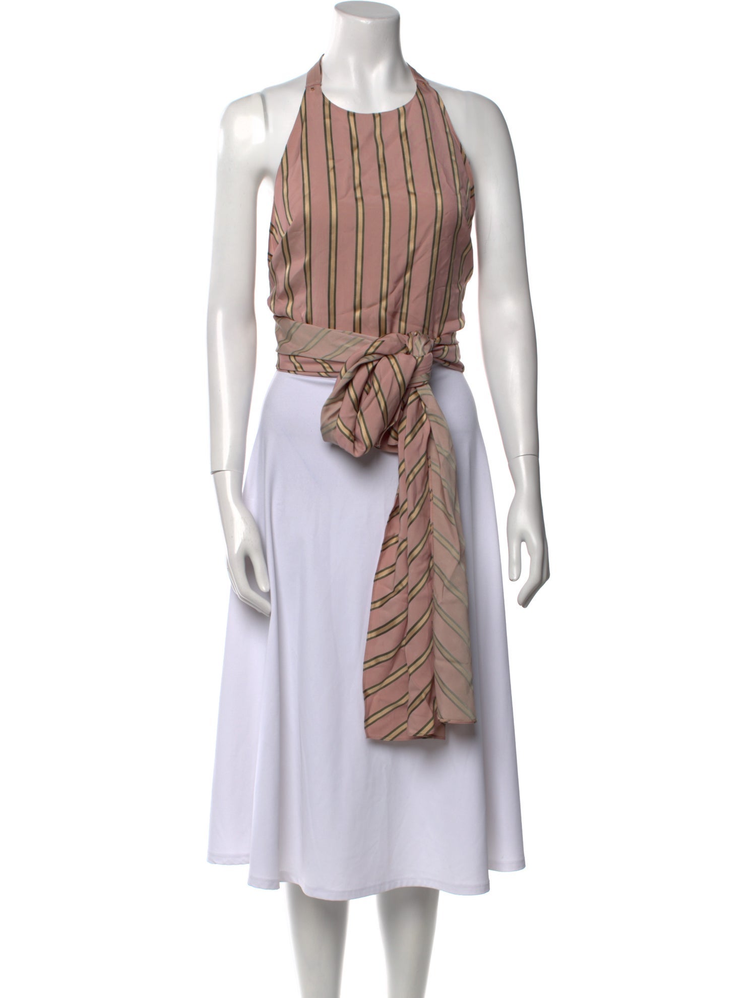 Esteban Cortazar Striped Halterneck Tunic