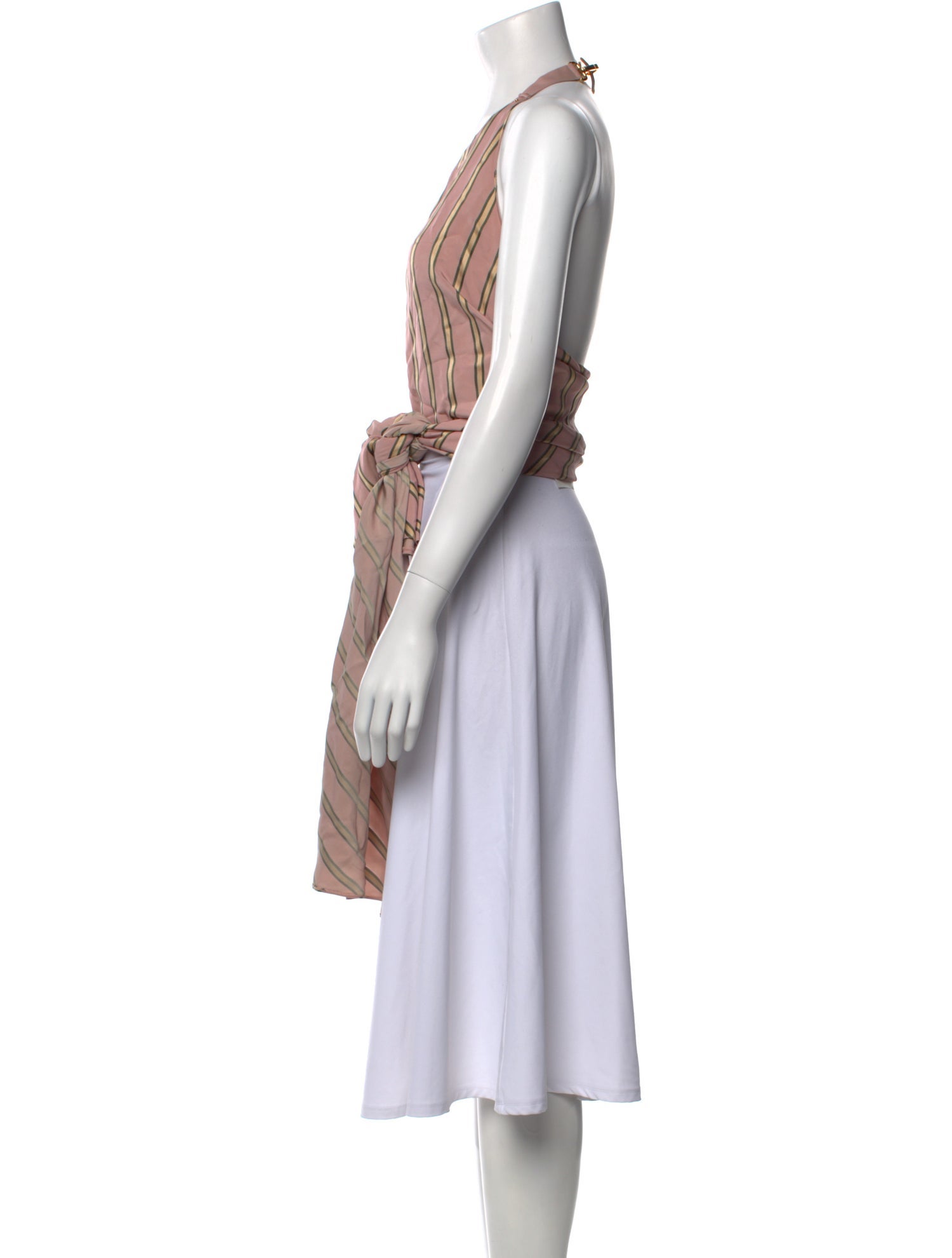 Esteban Cortazar Striped Halterneck Tunic