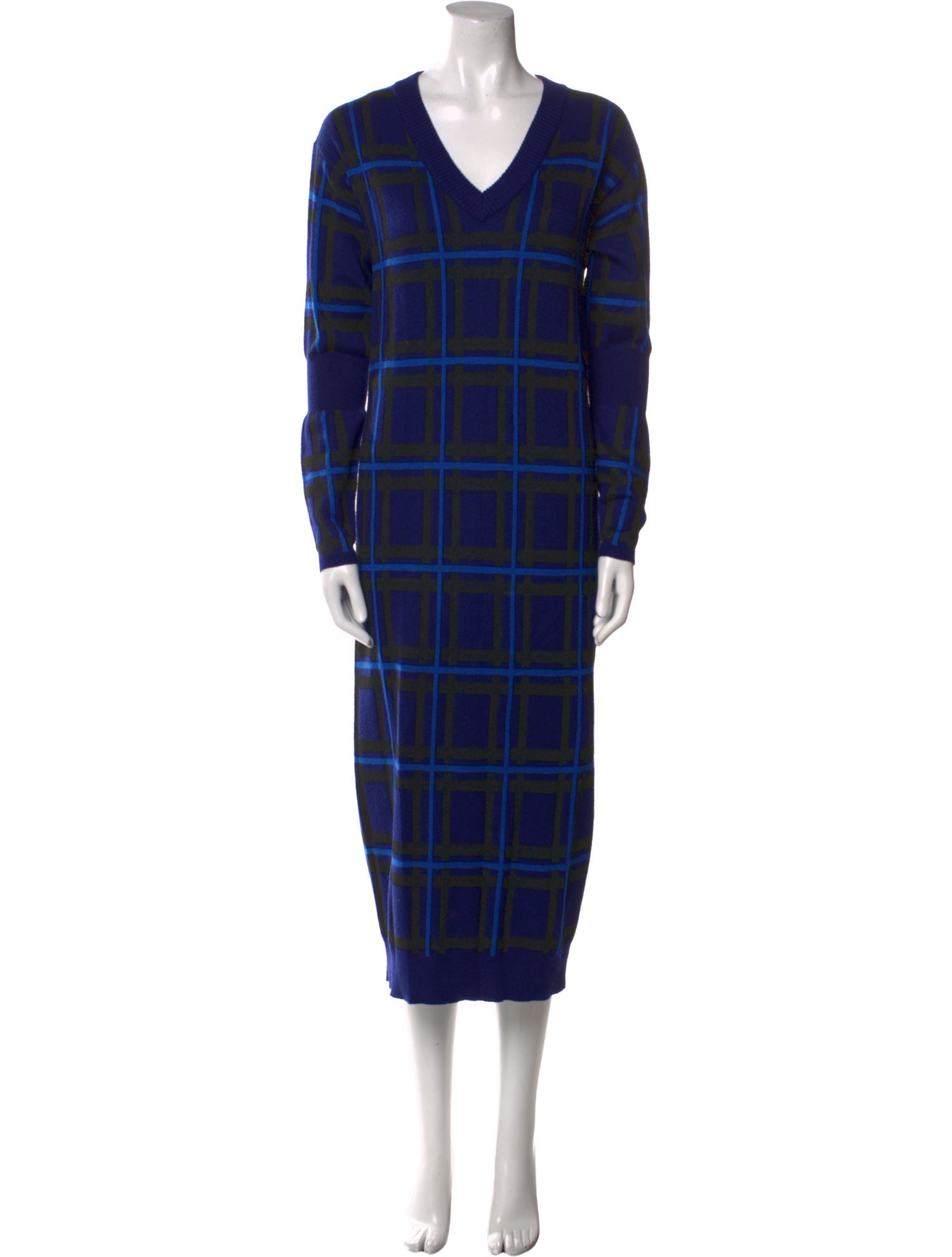 Esteban Cortazar Plaid Print Long Dress