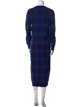 Esteban Cortazar Plaid Print Long Dress