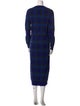 Esteban Cortazar Plaid Print Long Dress
