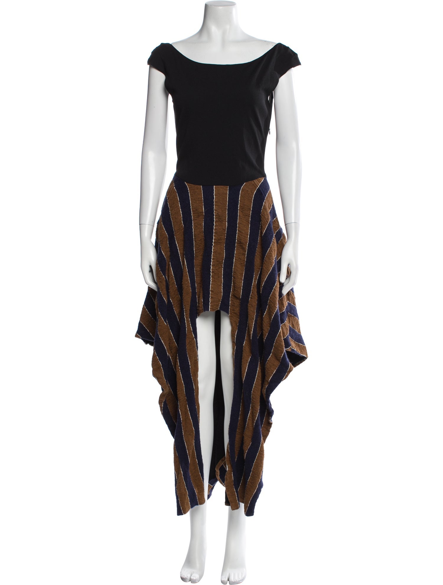 Esteban Cortazar Striped Long Dress