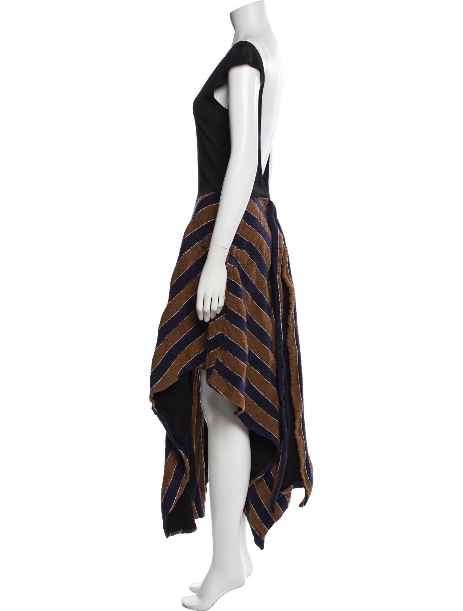 Esteban Cortazar Striped Long Dress
