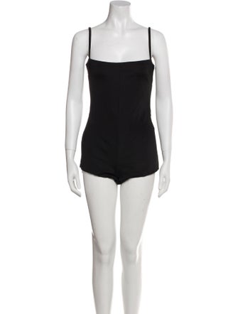 Esteban Cortazar Virgin Wool Square Neckline Romper