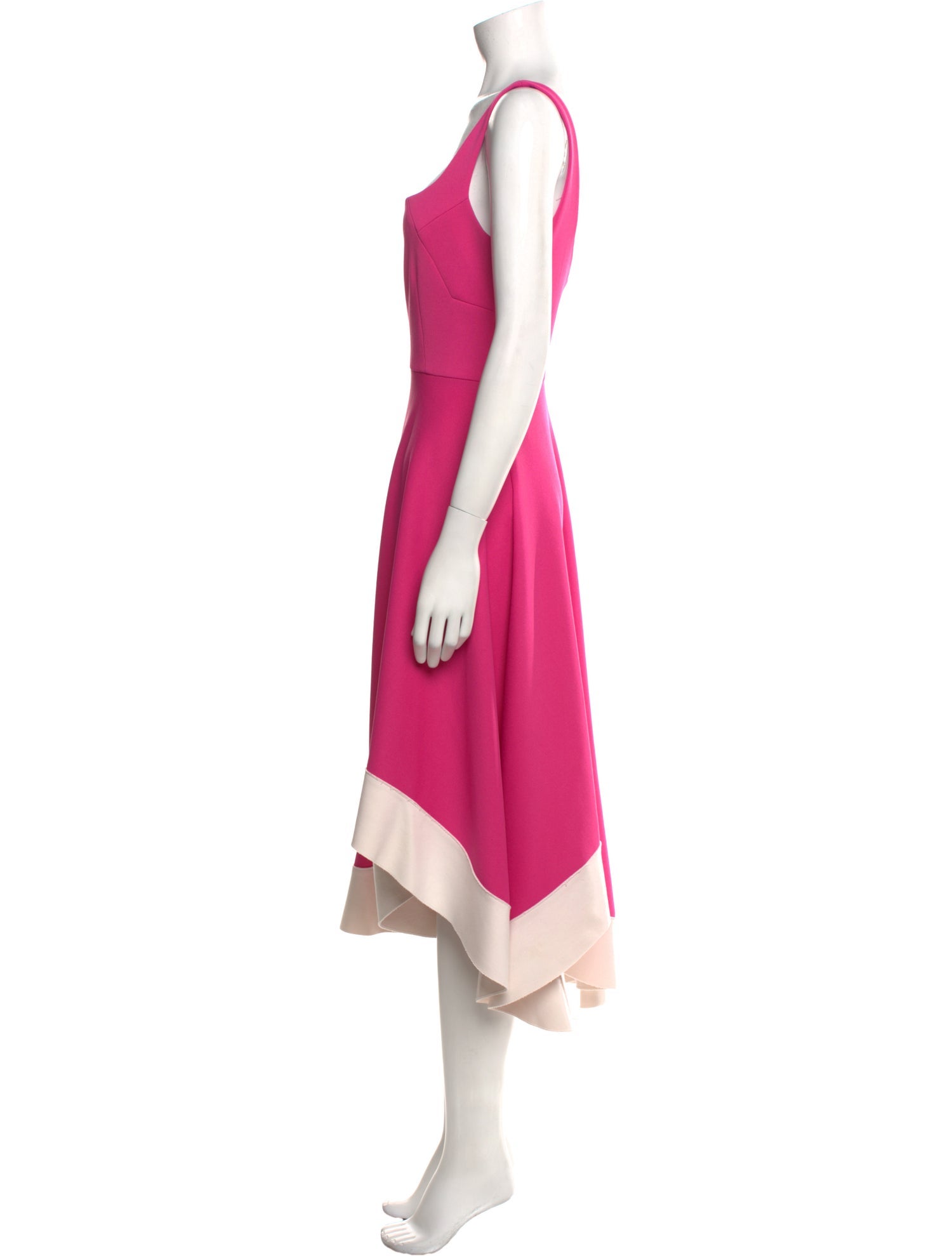 Esteban Cortazar Square Neckline Midi Length Dress