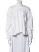 Esteban Cortazar Mock Neck Long Sleeve Button-Up Top