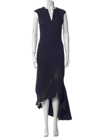 Esteban Cortazar V-Neck Long Dress