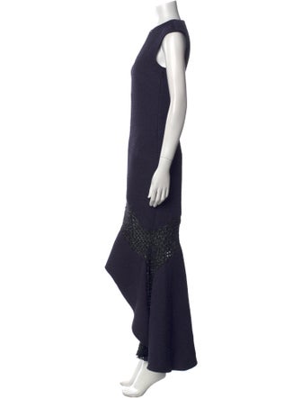 Esteban Cortazar V-Neck Long Dress
