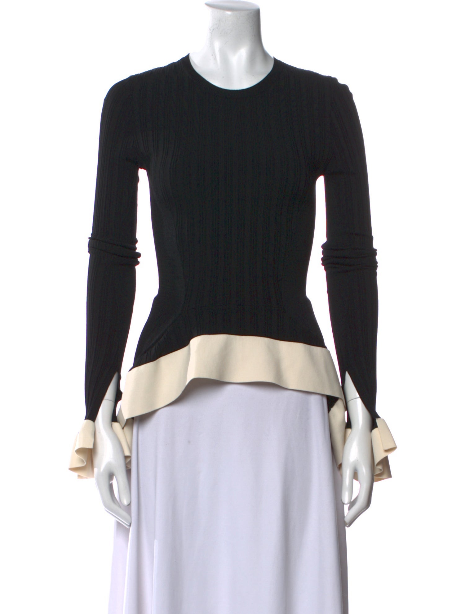 Esteban Cortazar Crew Neck Long Sleeve Top