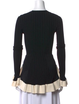 Esteban Cortazar Crew Neck Long Sleeve Top