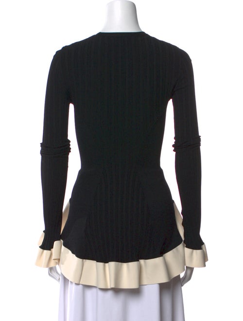 Esteban Cortazar Crew Neck Long Sleeve Top