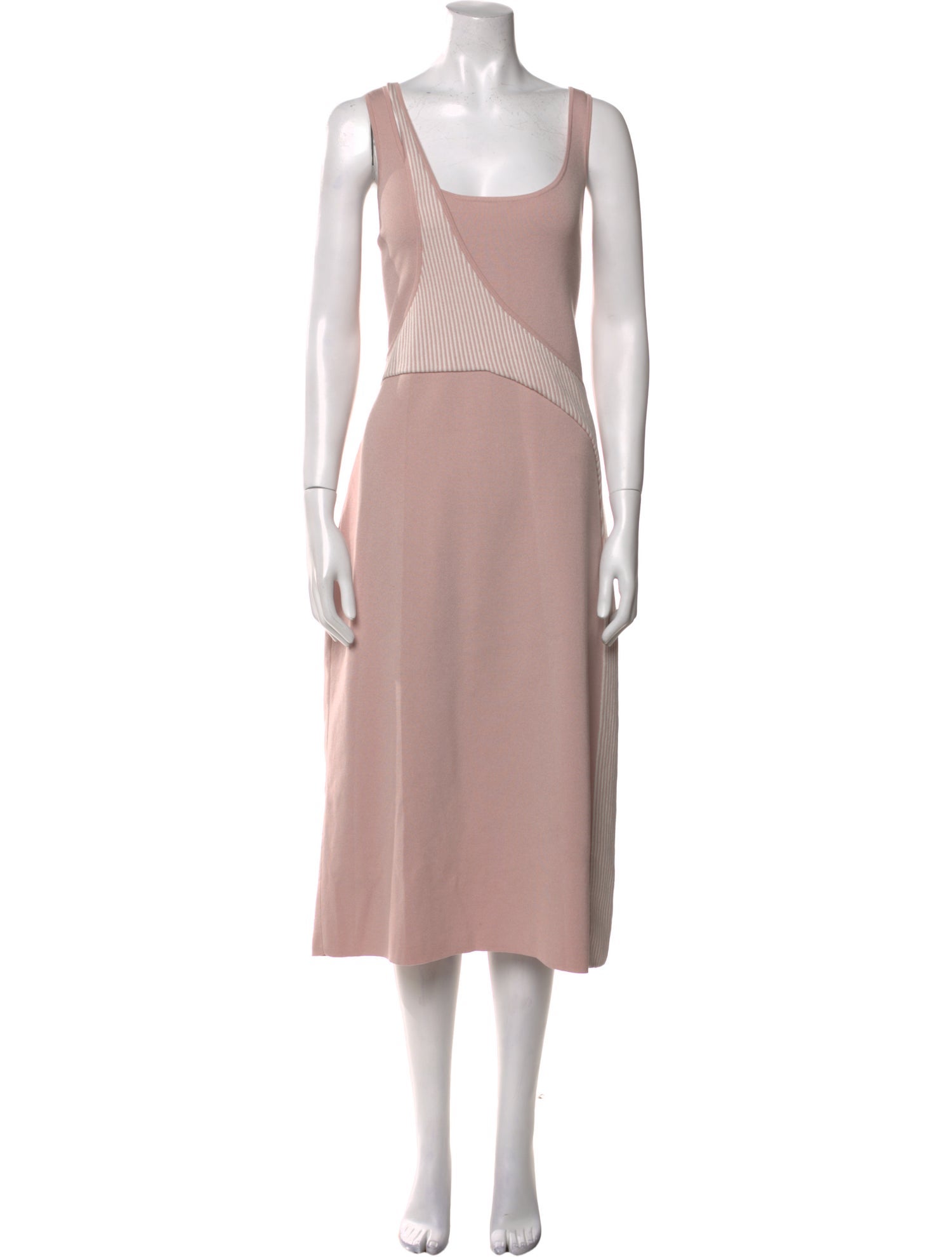 Esteban Cortazar Square Neckline Midi Length Dress