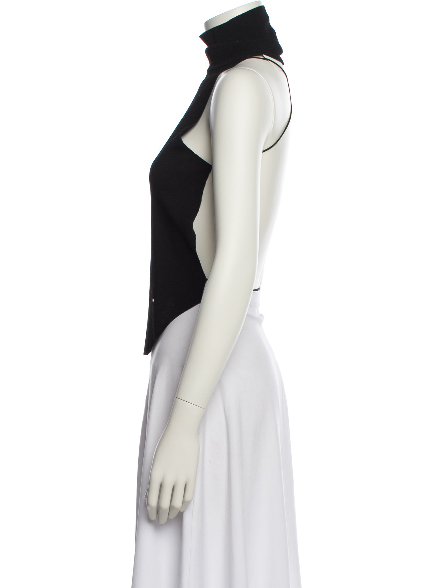 Esteban Cortazar Turtleneck Sleeveless Crop Top