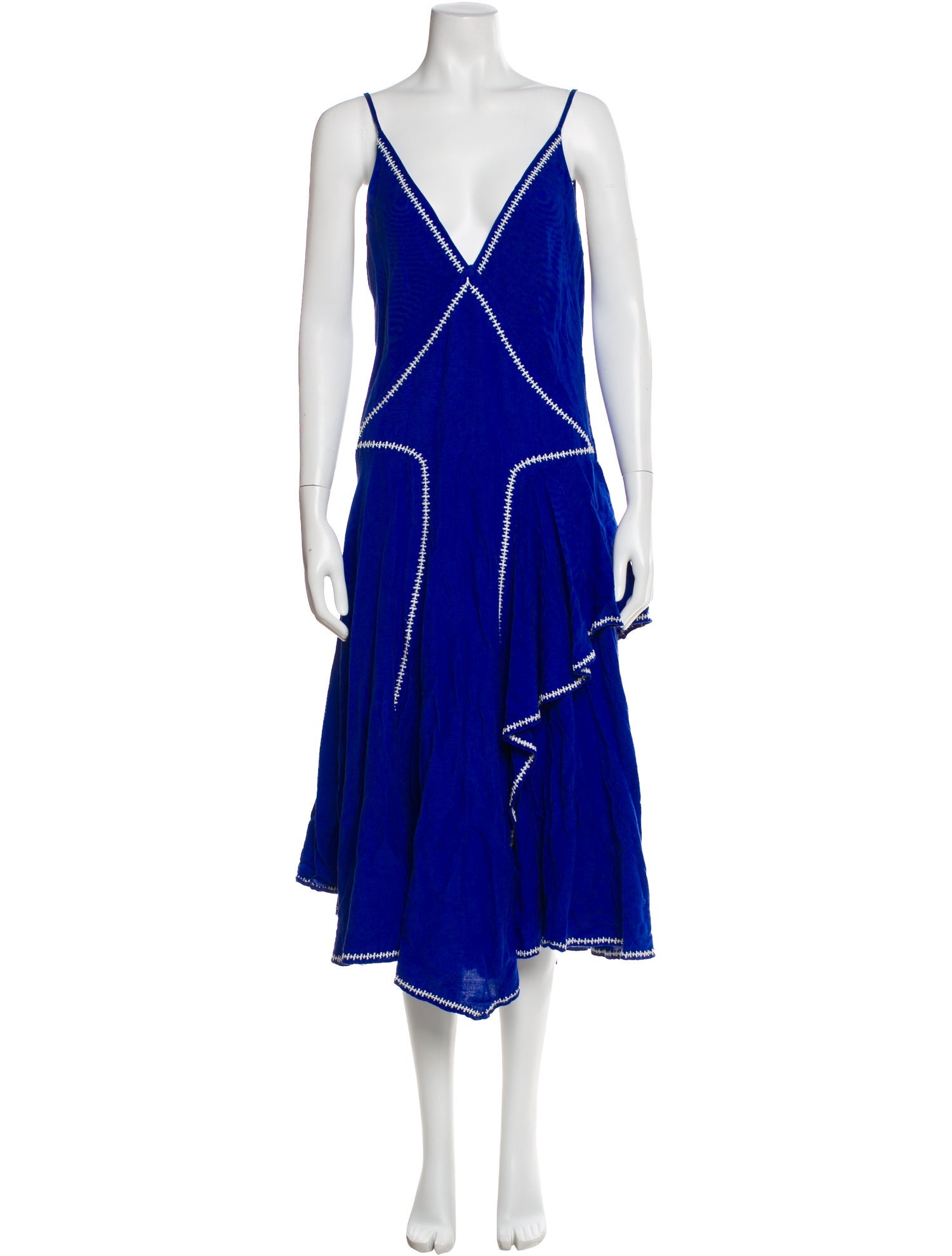 Esteban Cortazar V-Neck Midi Length Dress