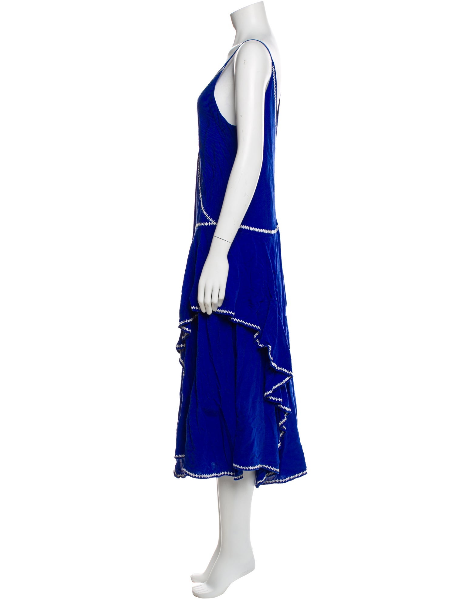 Esteban Cortazar V-Neck Midi Length Dress