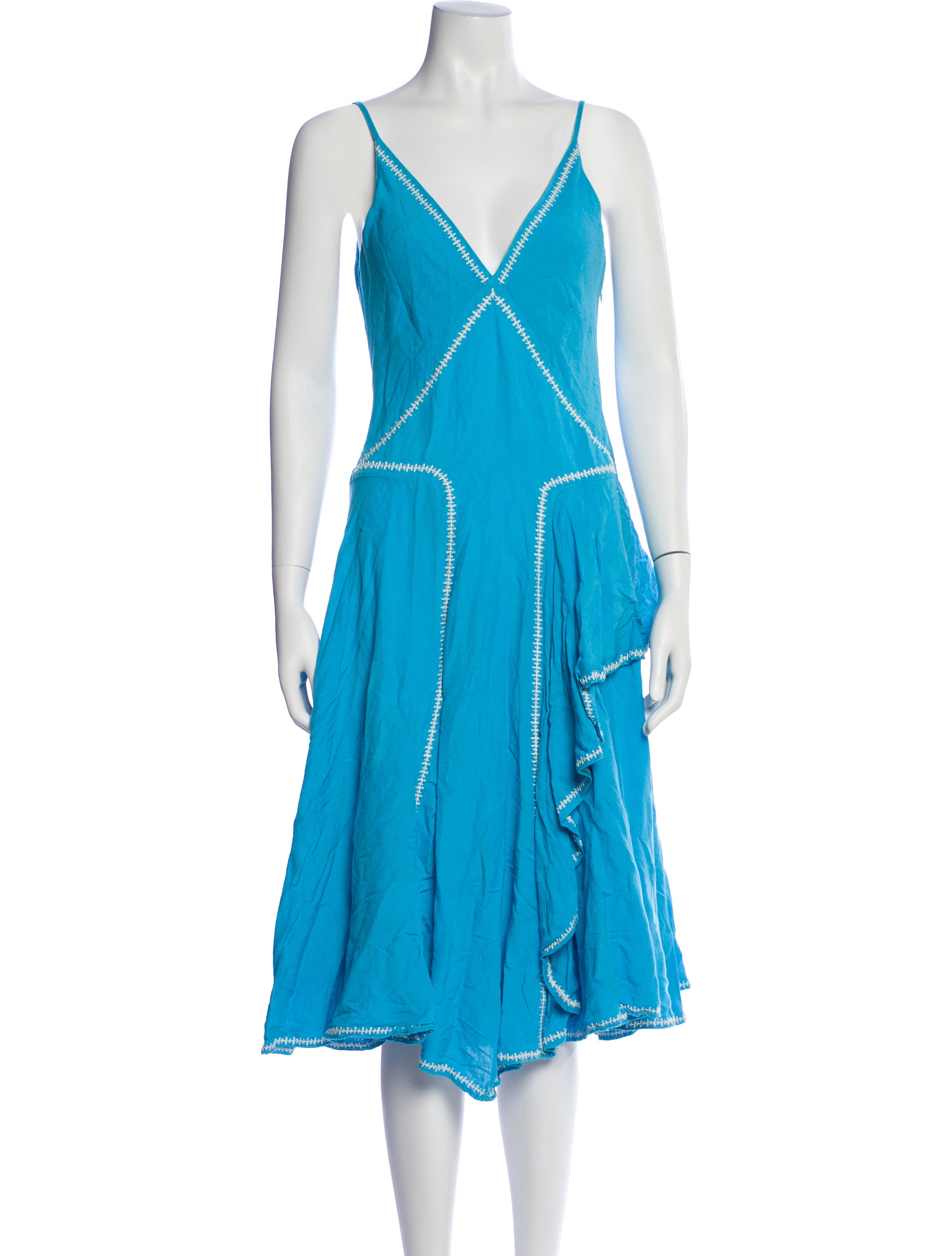 Esteban Cortazar V-Neck Knee-Length Dress