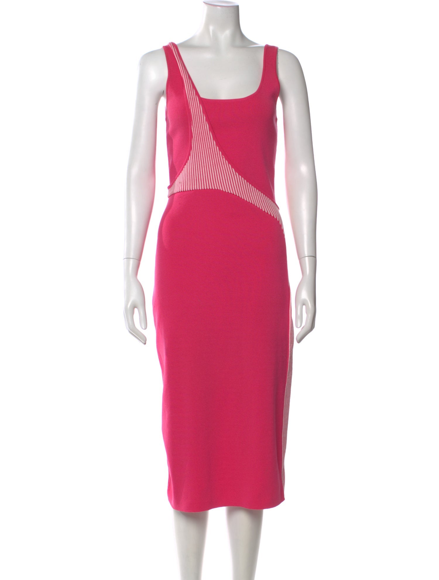 Esteban Cortazar Square Neckline Midi Length Dress