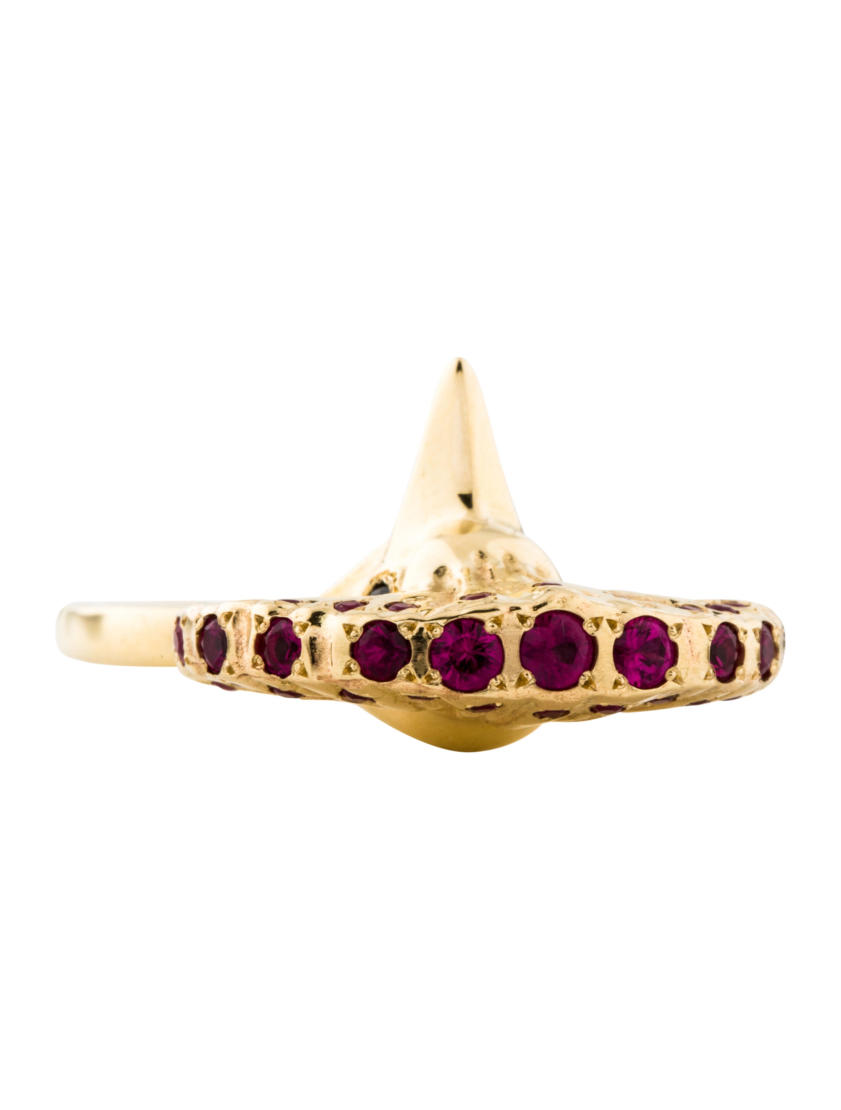 Danielle Gerber 14K Ruby & Sapphire Bird Cocktail Ring