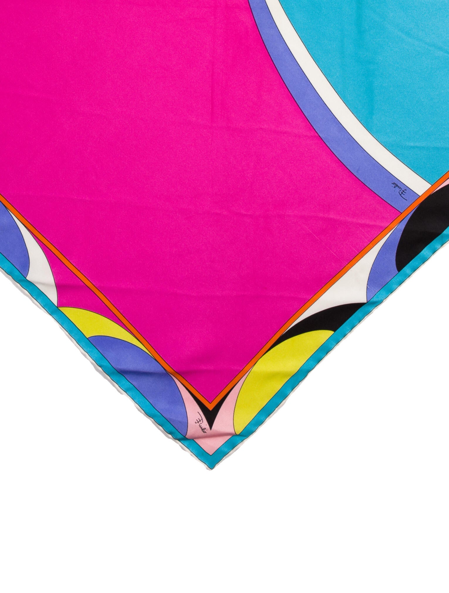 Emilio Pucci Multicolor Abstract Scarf Blue Scarves and Shawls