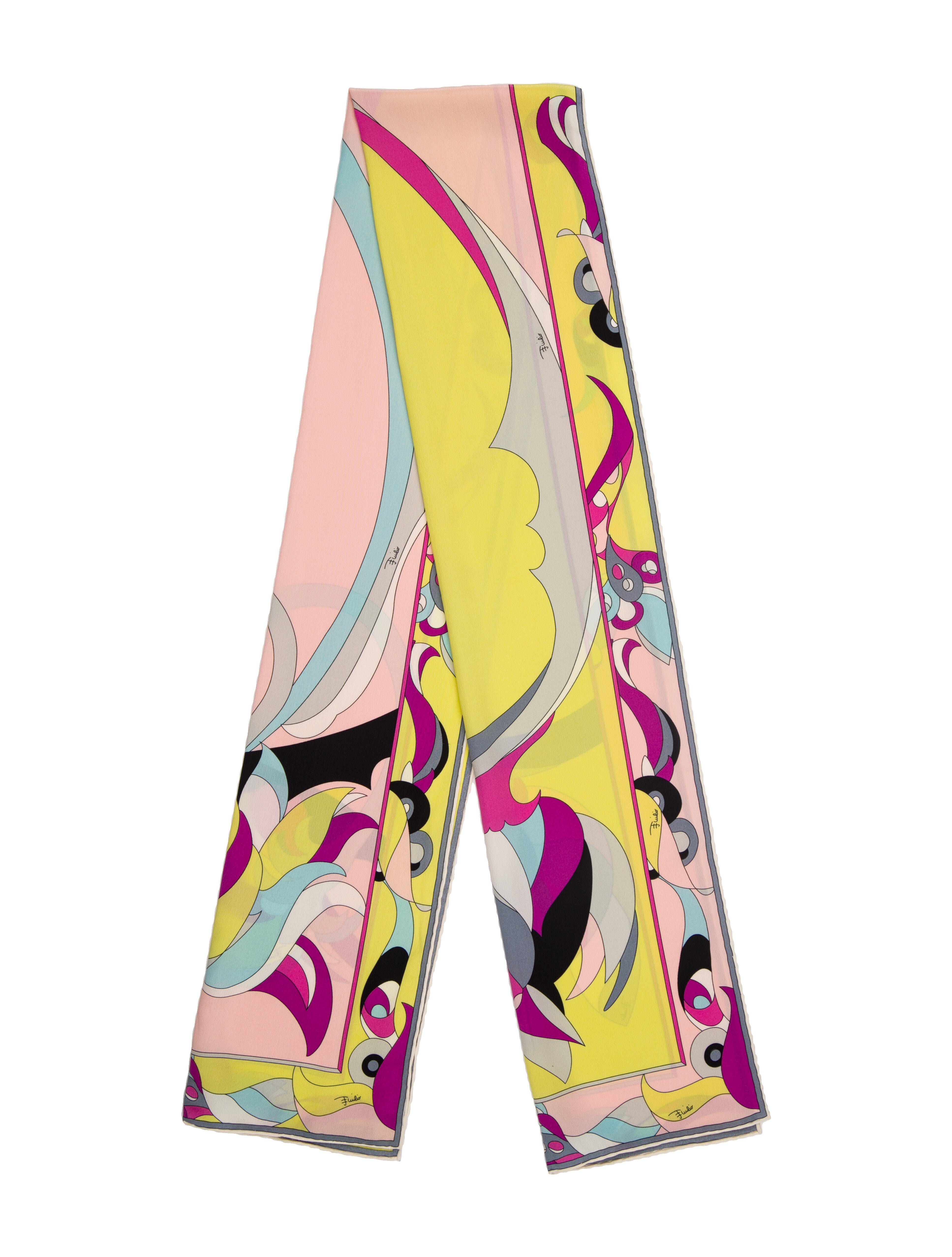 Emilio Pucci Printed Scarf Yellow Scarves and Shawls, Accessories