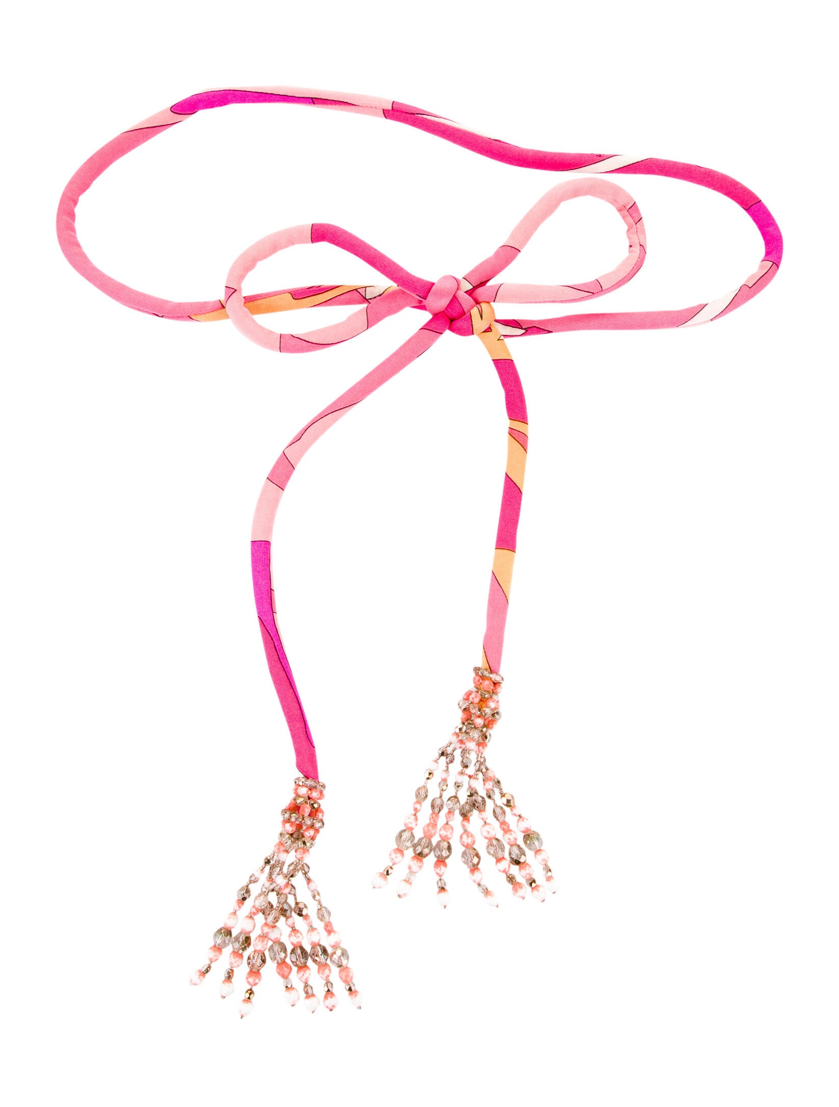 Emilio Pucci Skinny Beaded Accents Waist Belt