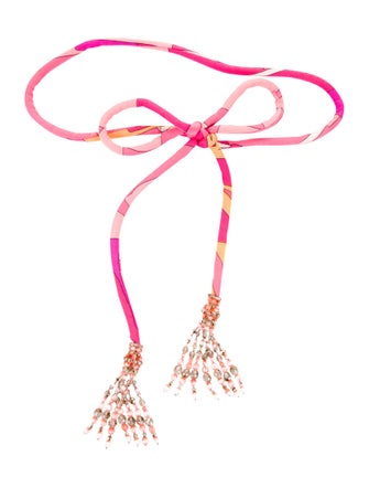 Emilio Pucci Skinny Beaded Accents Waist Belt