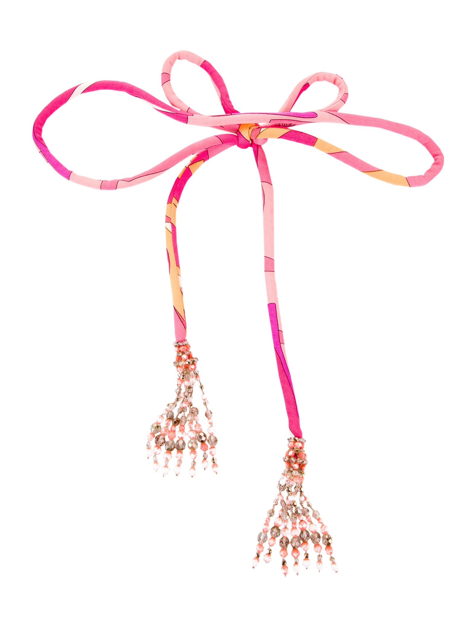 Emilio Pucci Skinny Beaded Accents Waist Belt