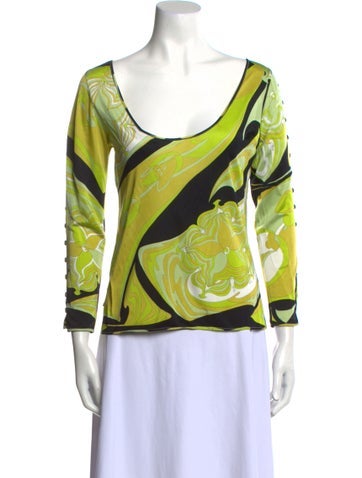 Emilio Pucci Tops Late 1980's - Early 1990's Printed T-Shirt US 10 | L