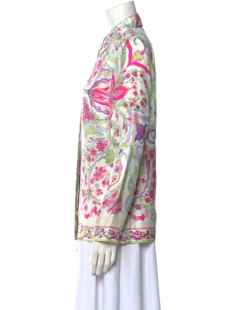 Emilio Pucci Silk Paisley Print Button-Up Top