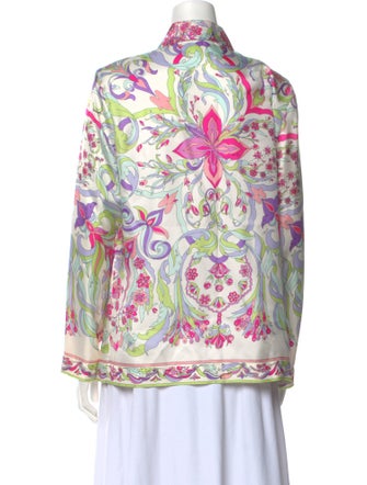 Emilio Pucci Silk Paisley Print Button-Up Top
